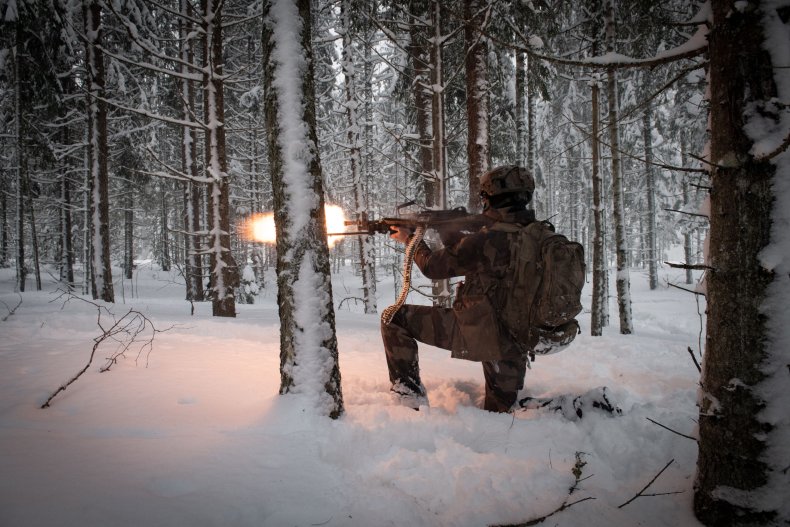 French soldier in NATO drills Estonia 2022