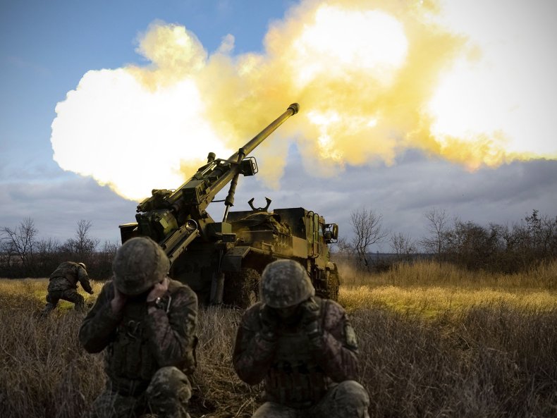 Ukrainian Army Firing Howitzer