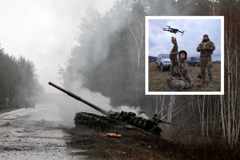 ukraine drone targets tank hatch