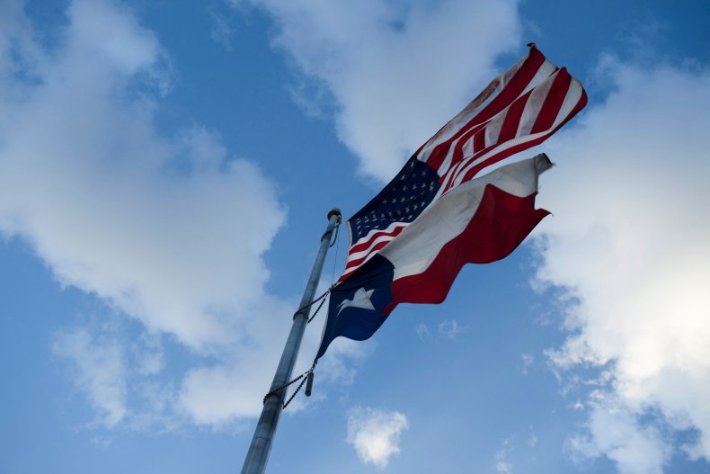 The United States Flag and Texas flag