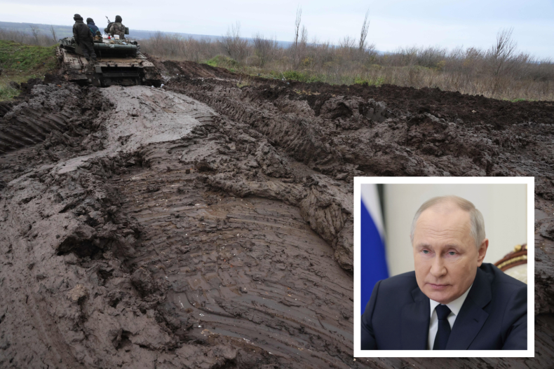 Vladimir Putin and Ukraine mud 
