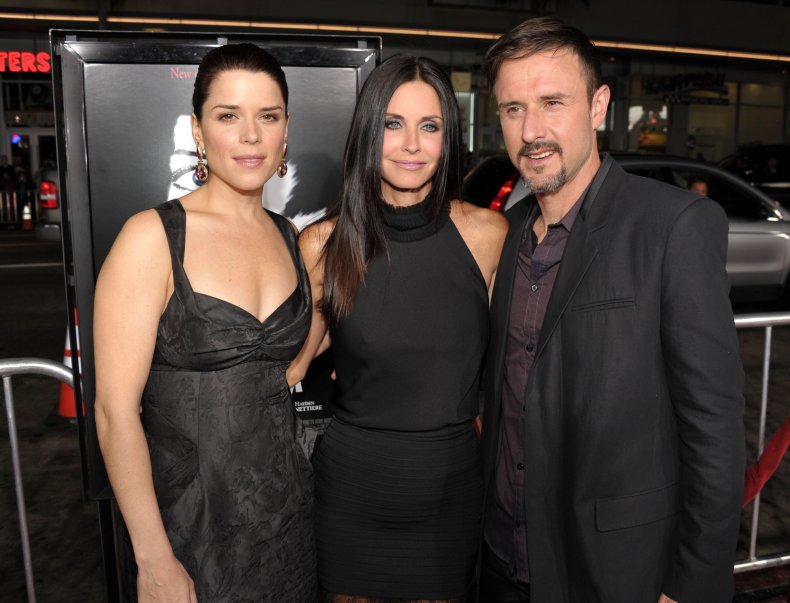 Neve Campbell, Courtney Cox and David Arquette