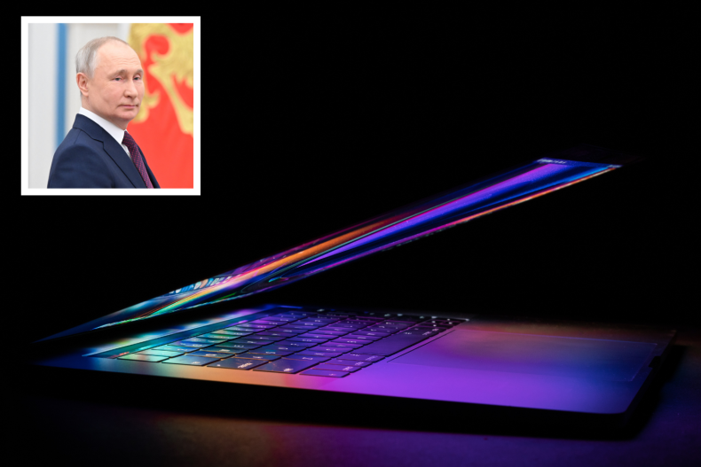 Vladimir Putin and laptop 