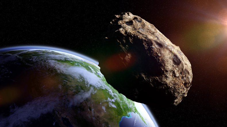Asteroid and Earth 