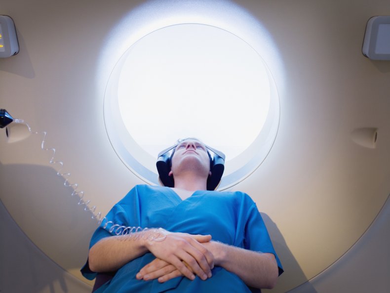 Patient in an MRI scanner