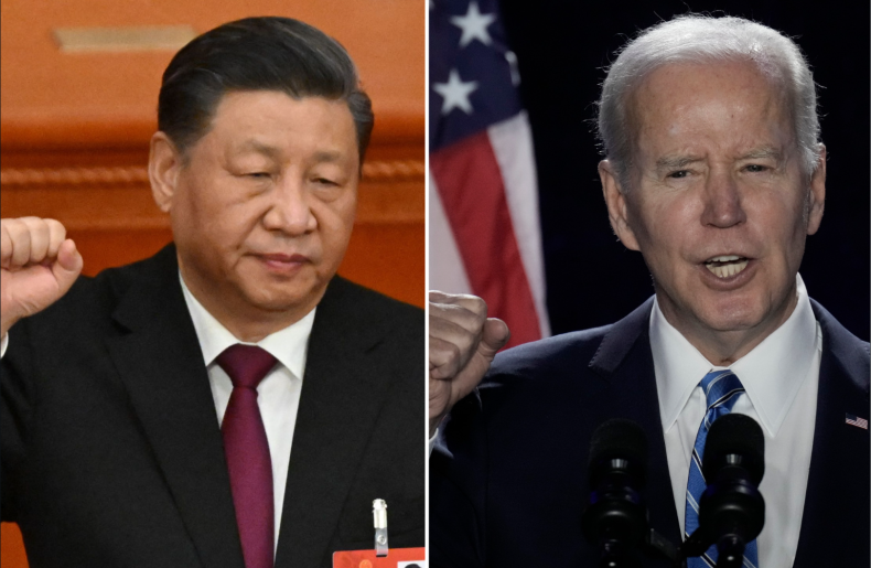 China, Xi, and, US, Biden, combination, photo