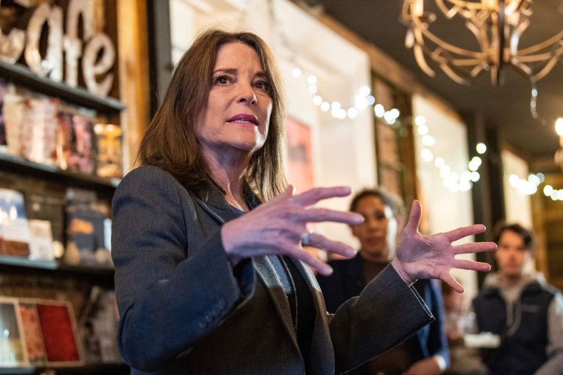 Marianne  Williamson campaigns in Portsmouth