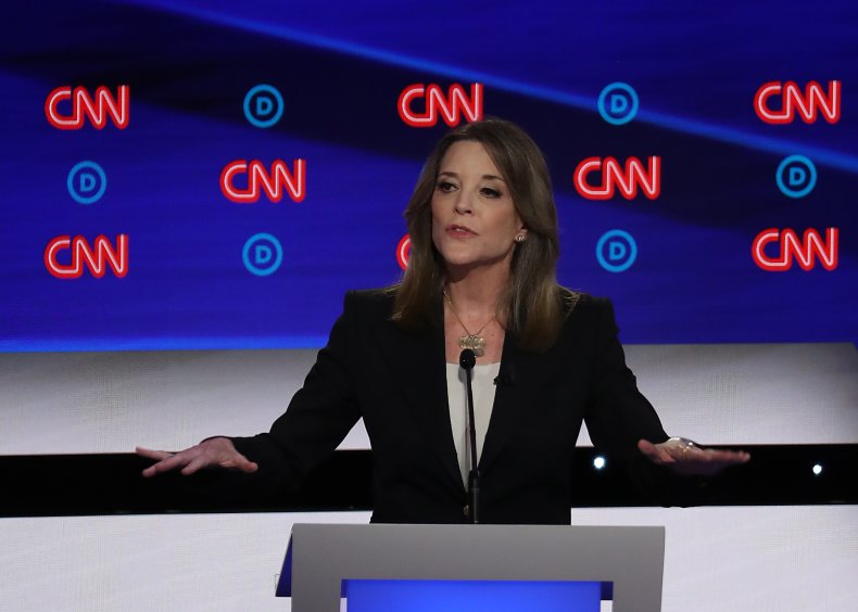 Marianne Williamson speaks during 2020 debate