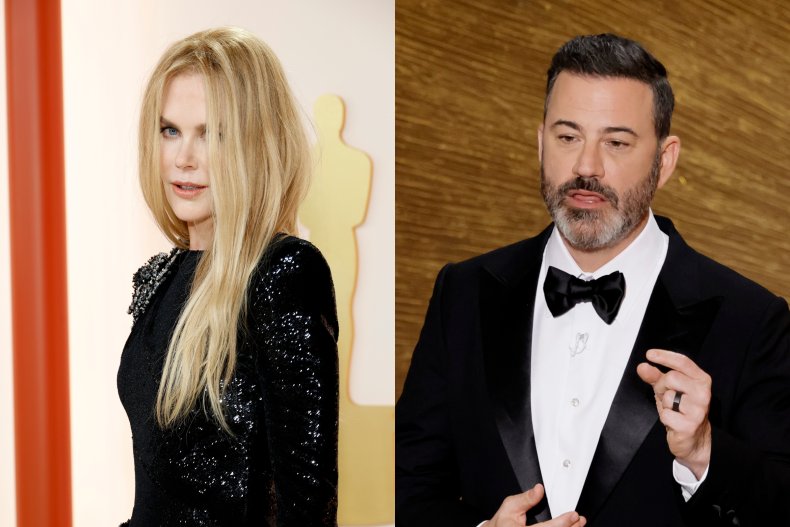 Nicole Kidman and Jimmy Kimmel 2023 Oscars