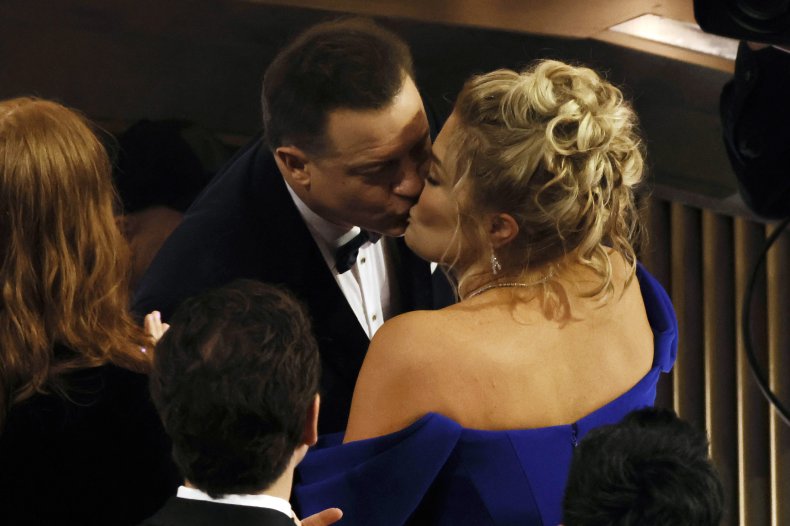 Brendan Fraser and Jeanne Moore at Oscars