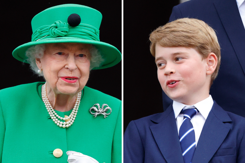 Queen Elizabeth II and Prince George 