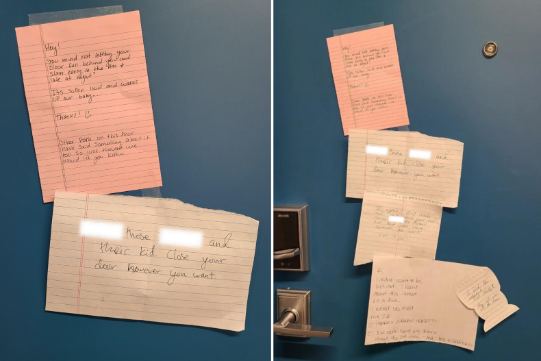 Notes on apartment door