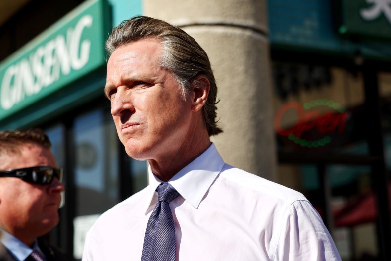 California Governor Gavin Newsom in Monterey Park
