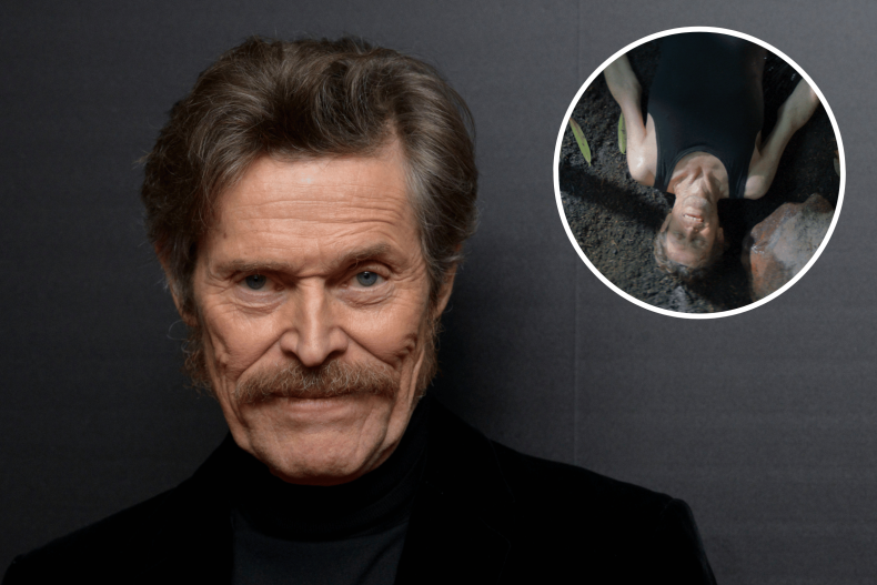 Willem Dafoe posing and inset of Inside