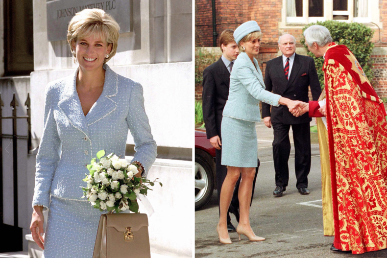 Princess Diana Ice Blue Chanel Skirt Suit