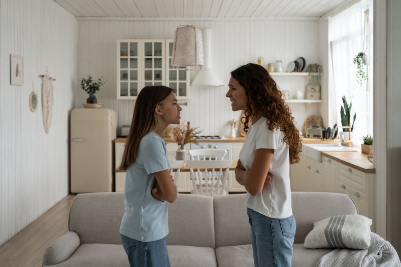 Older teenager arguing with her pre-teen sister.