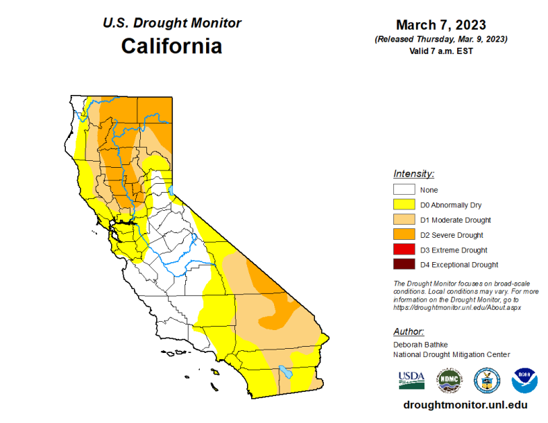 U.S. Drought Monitor march 7