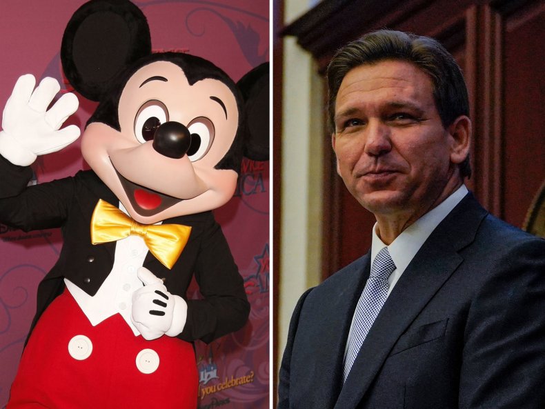 Composite, Mickey Mouse and Ron DeSantis 