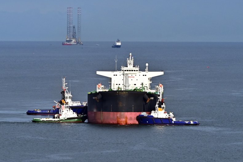 Oil tanker pictured in UK waters