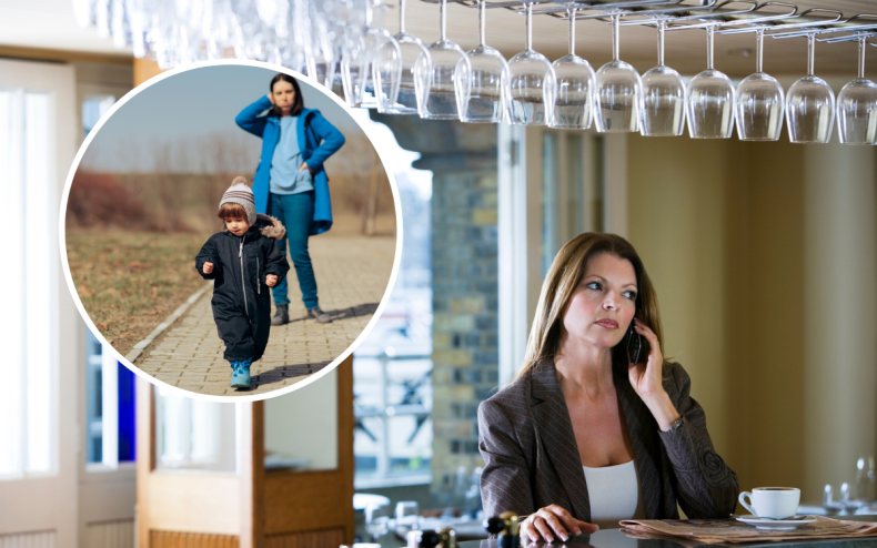 A woman phoning and a single parent.