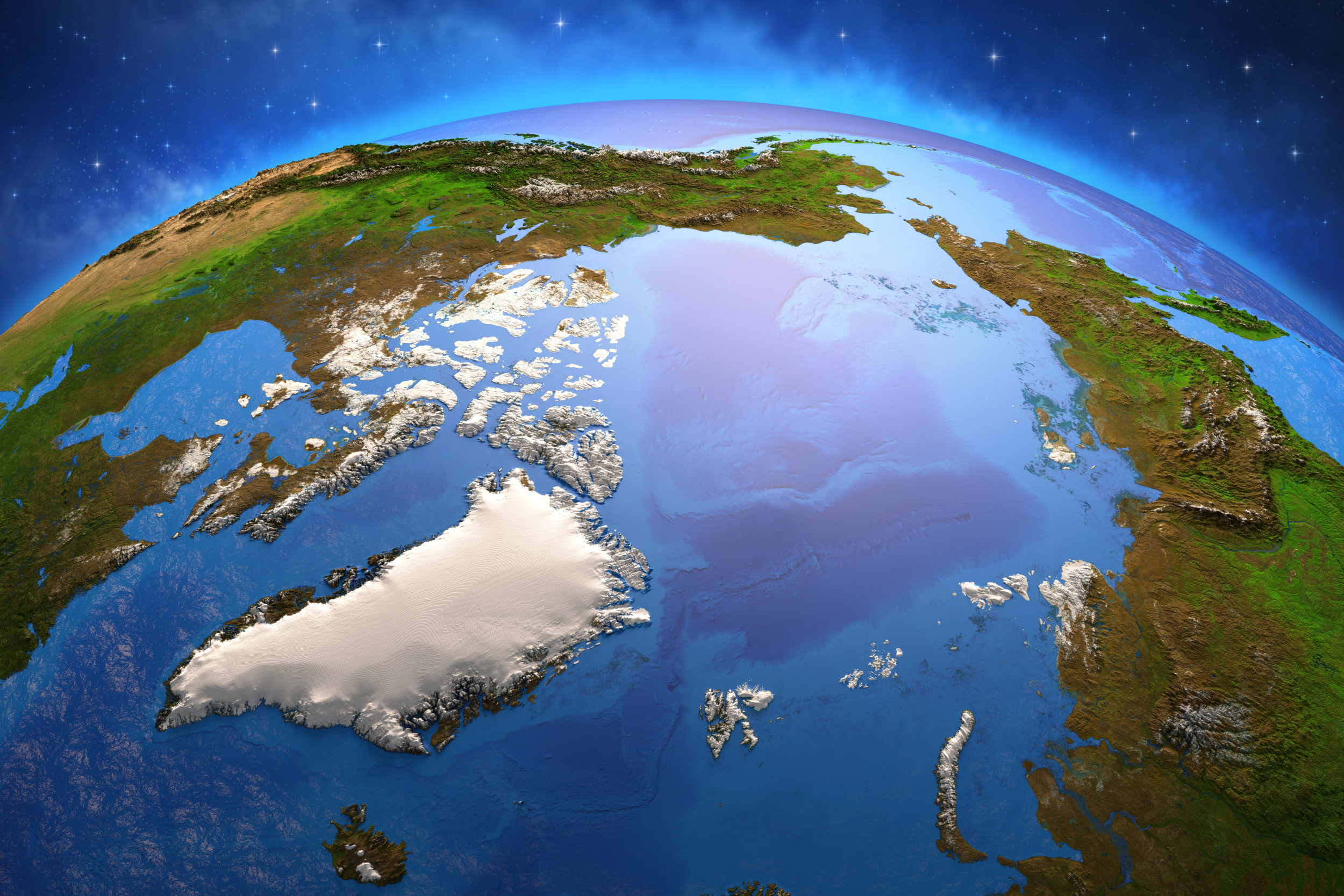 Северный Ледовитый океан из космоса