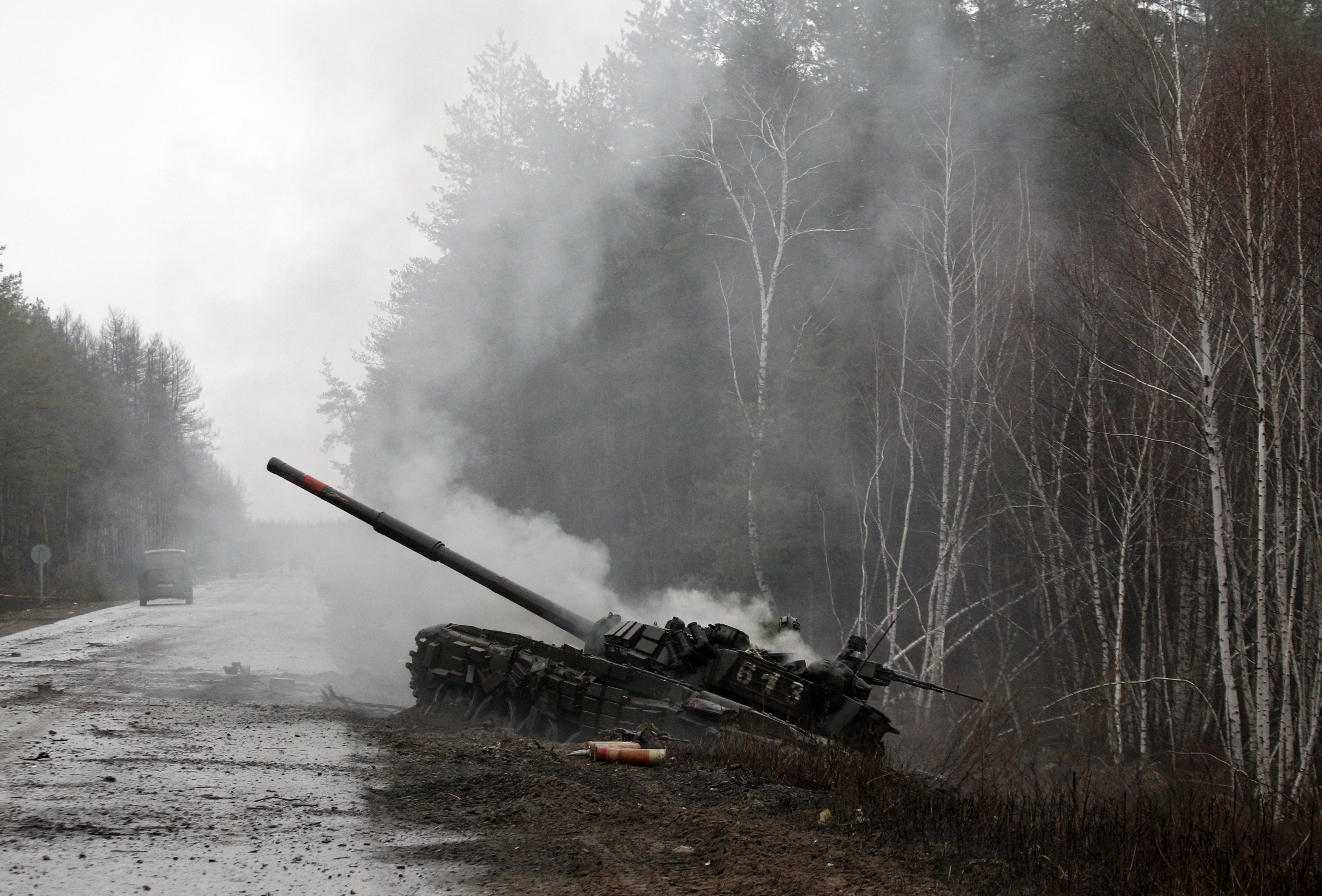 Video Shows Multiple Russian Tanks Eviscerated by Ukraine's 'White Wolves'