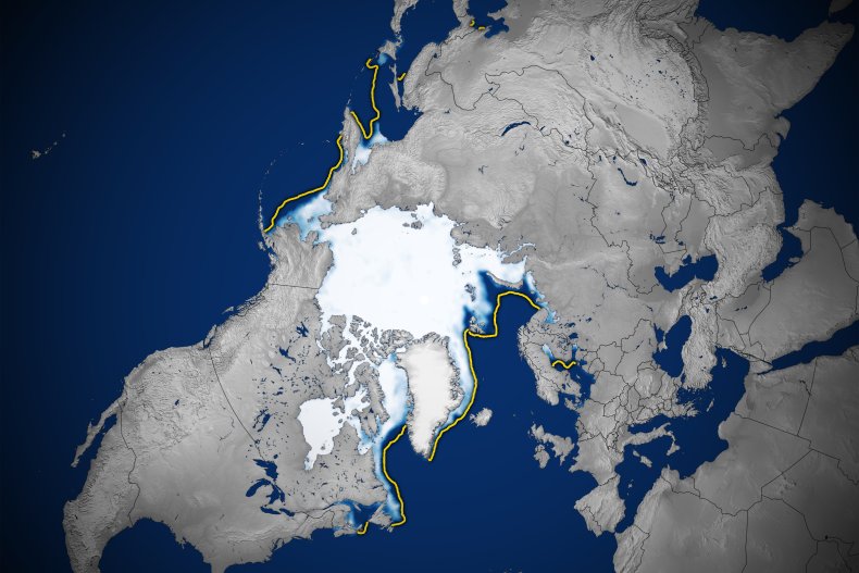 carte des glaces de mer arctique