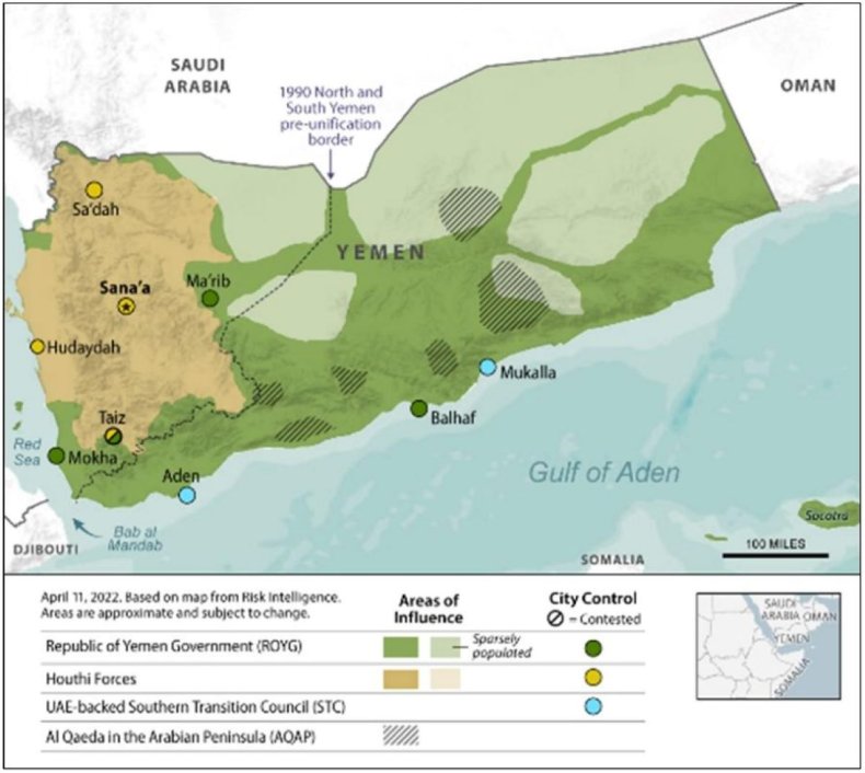 Yemen, civil, war, territory, control, map