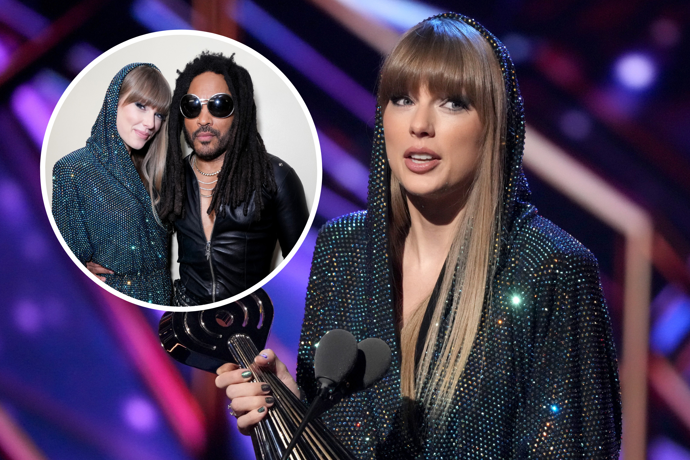 The Moment Taylor Swift Screams at Lenny Kravitz at iHeart Awards Goes Viral
