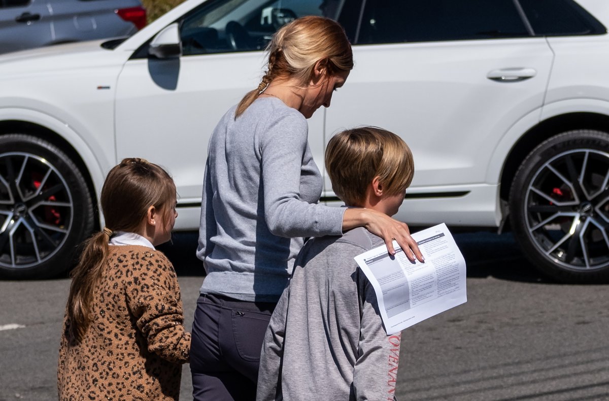 Parent with children following Nashville shooting