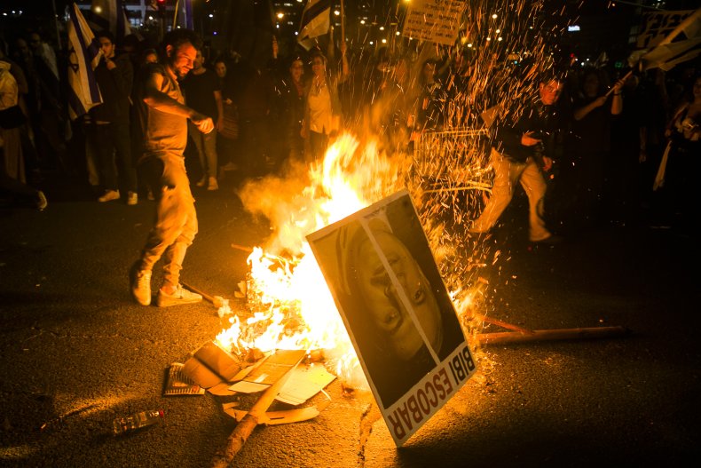 Anti-Benjamin Netanyahu protests in Tel Aviv Israel