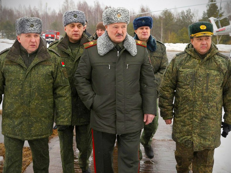 Alexander Lukashenko with armed forces