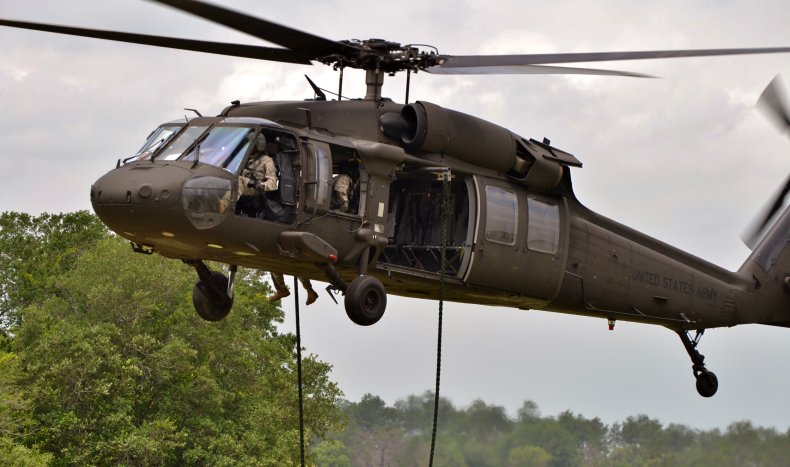 Hélicoptère Black Hawk Gros plan