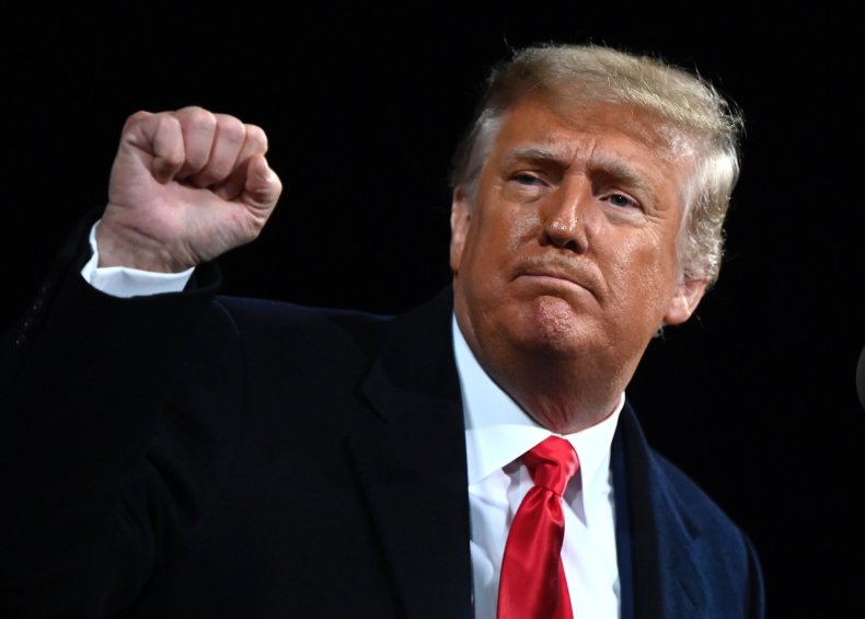 Donald Trump Raises His Fist in Georgia