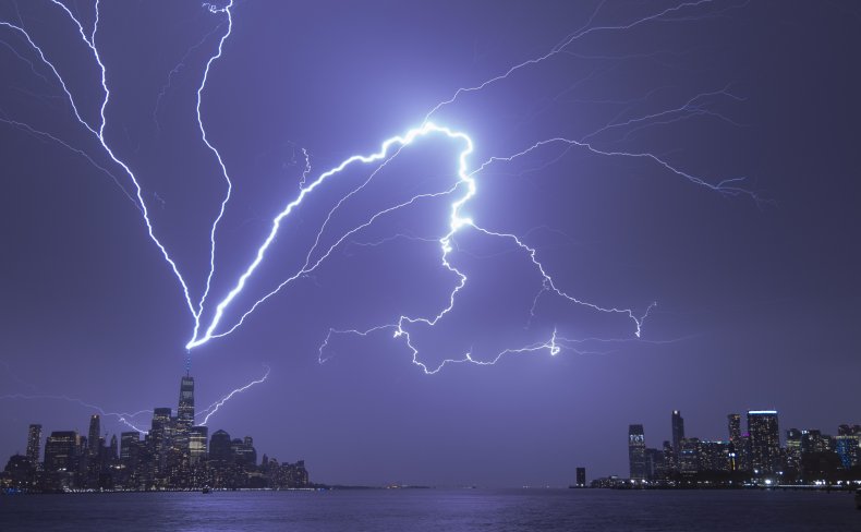 Lightning strike at One World Trade Center