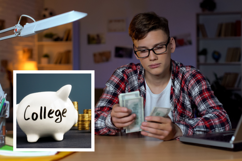 Teen boy with money