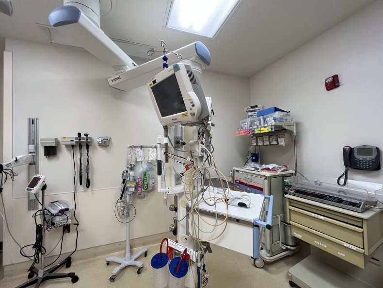 Medical equipment is visible