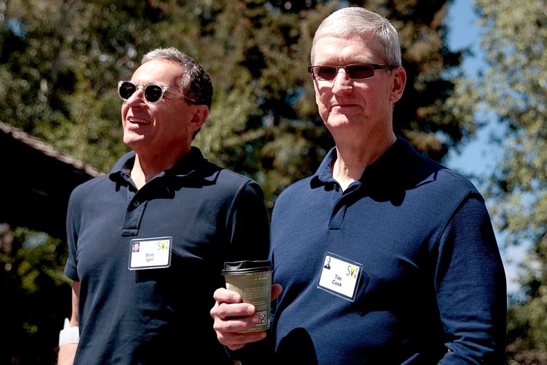 Pictured Bob Iger and Tim Cook