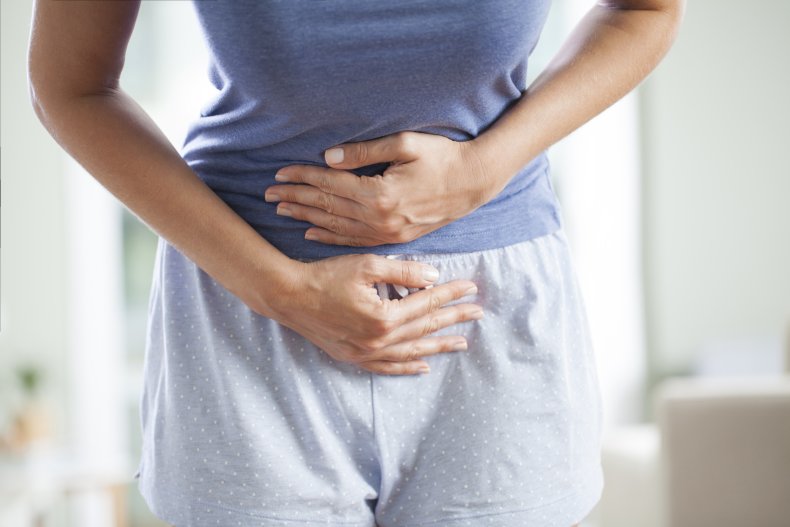 woman with stomach ache