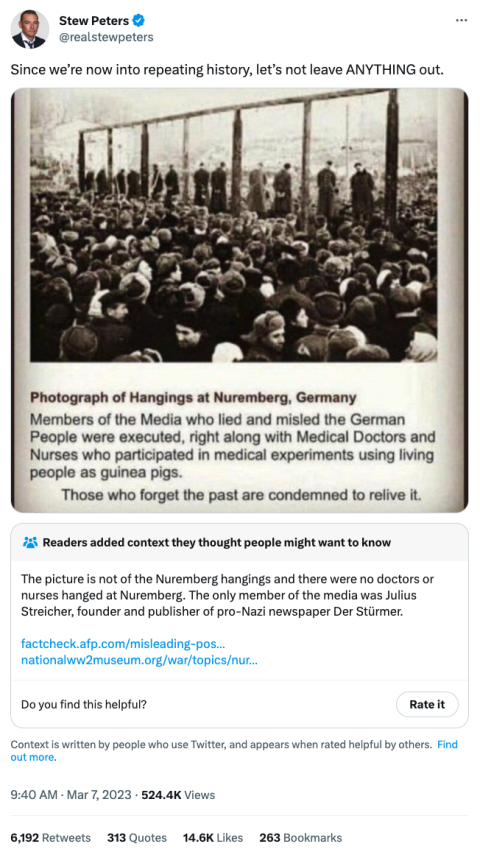 NewsGuard Tweet April 2023 Stew Peters
