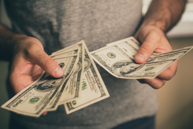 Man counting money