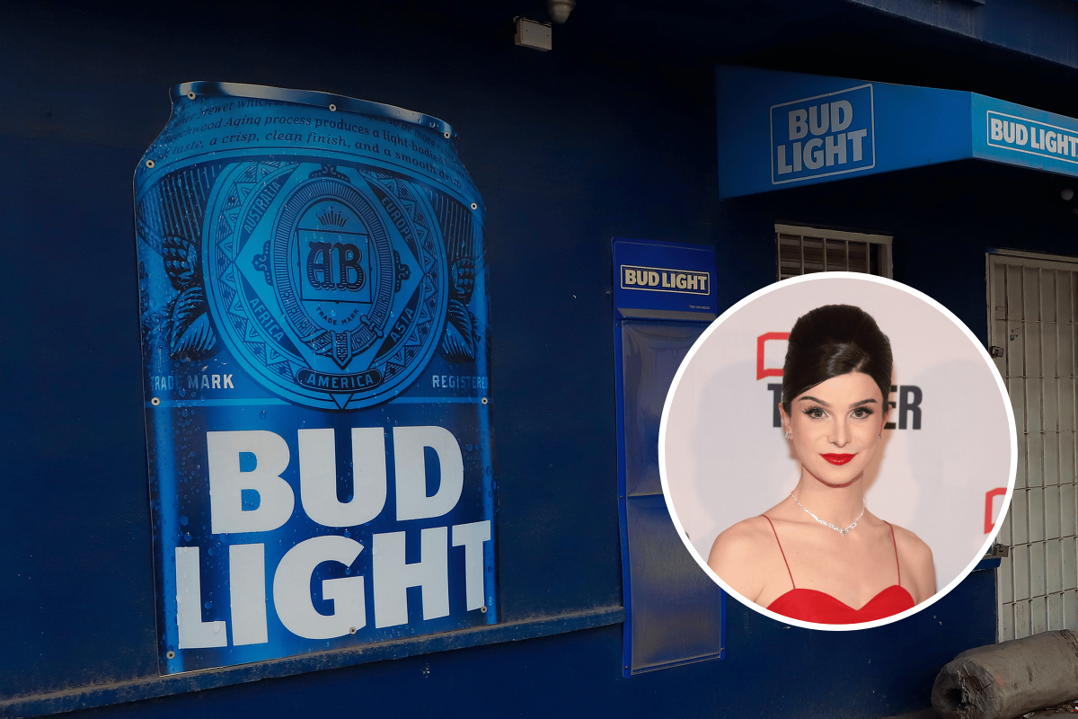 Bud Light store and Dylan Mulvaney inset