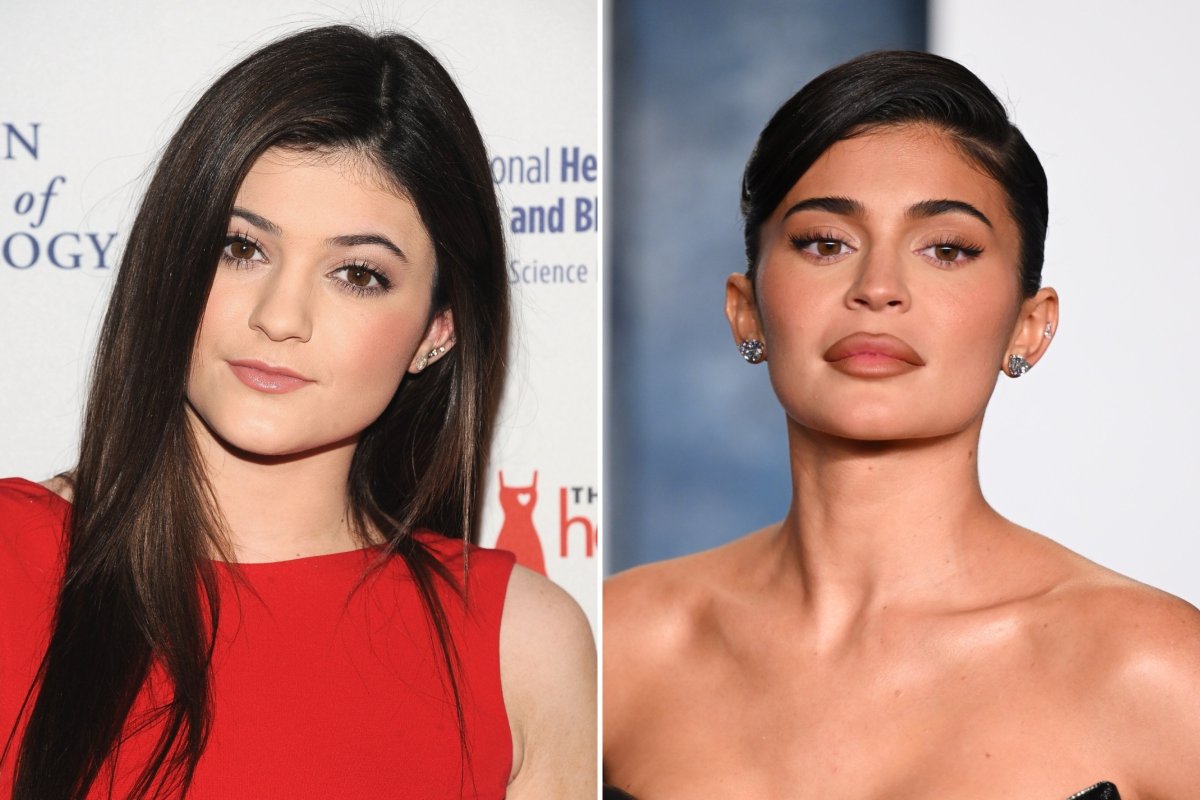 Kylie Jenner in 2013 and 2023