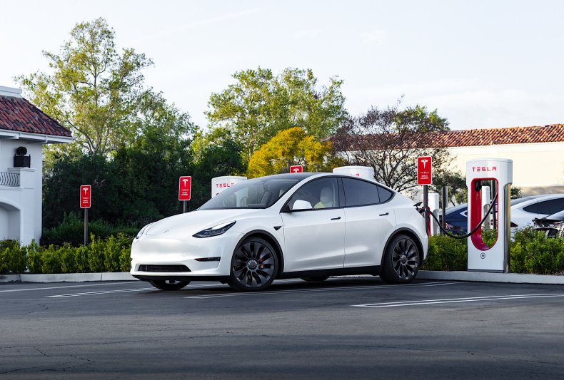 Tesla Model Y Supercharger charging