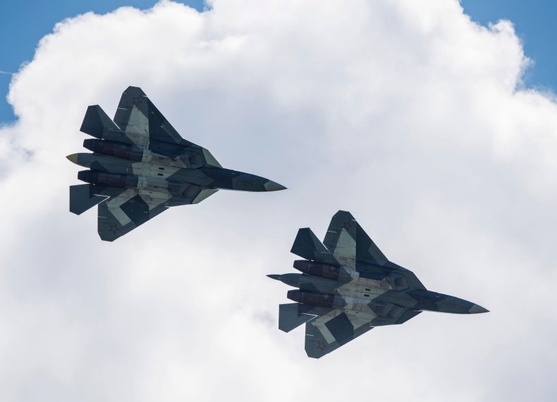 A pair of Russian SU34 military jets