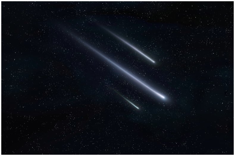 A stock image of meteors