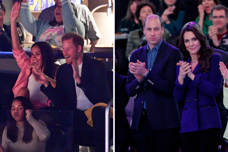Harry, Meghan, William and Kate at Basketball
