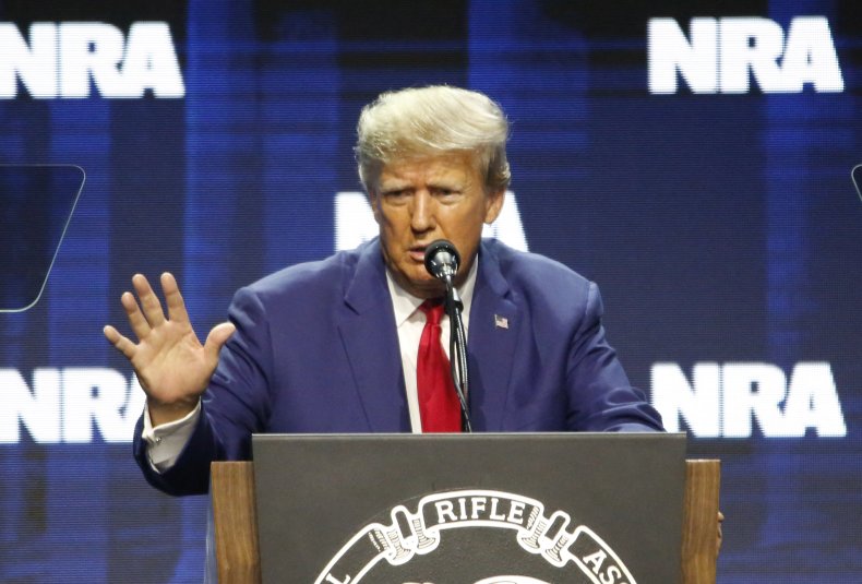 Donald Trump addresses the NRA