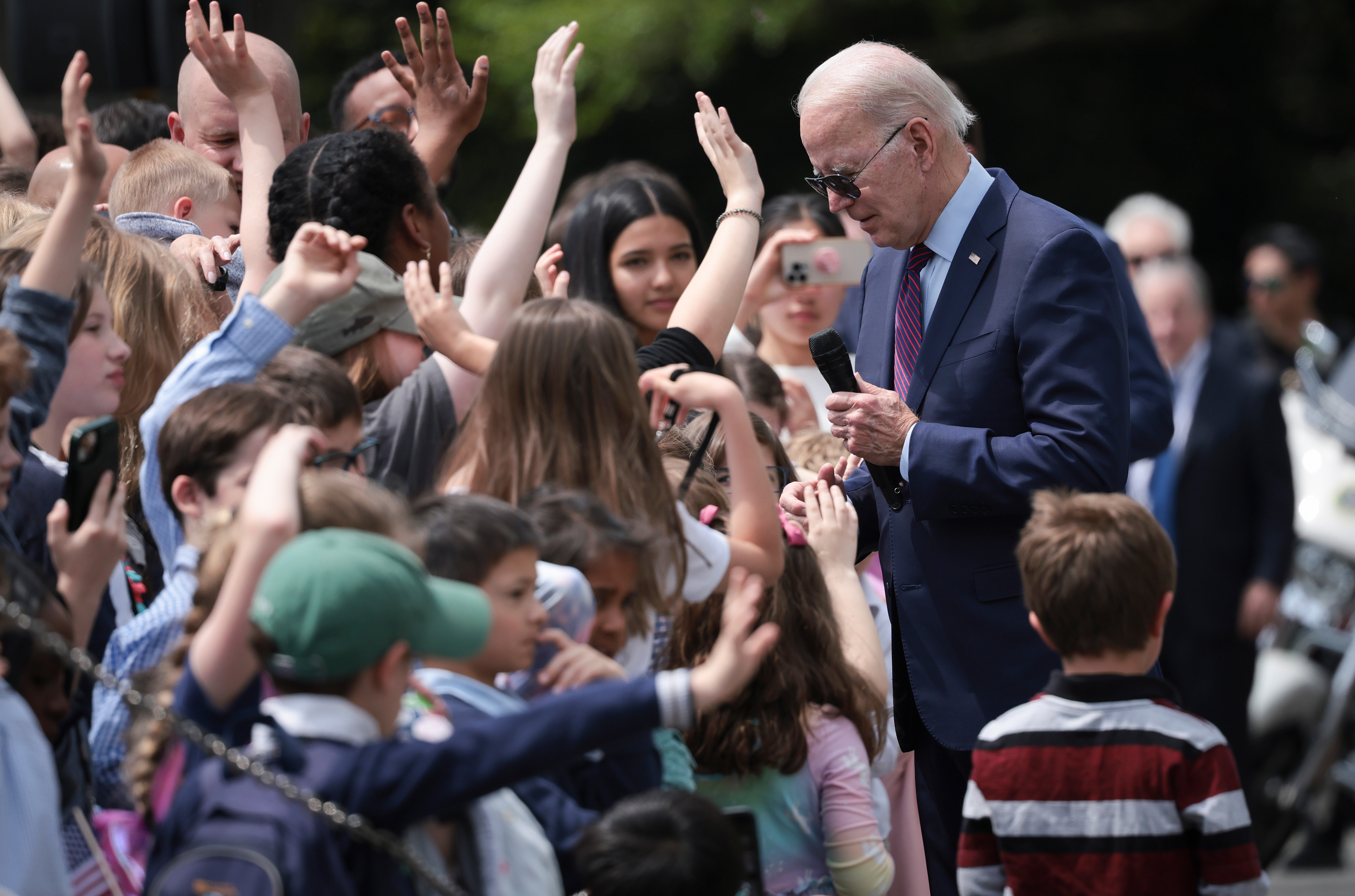 Biden Gets a Little Help With Gaffes While Hosting Kids at the White House