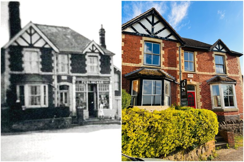 Gambar rumah zaman Victoria kuno dan modern.